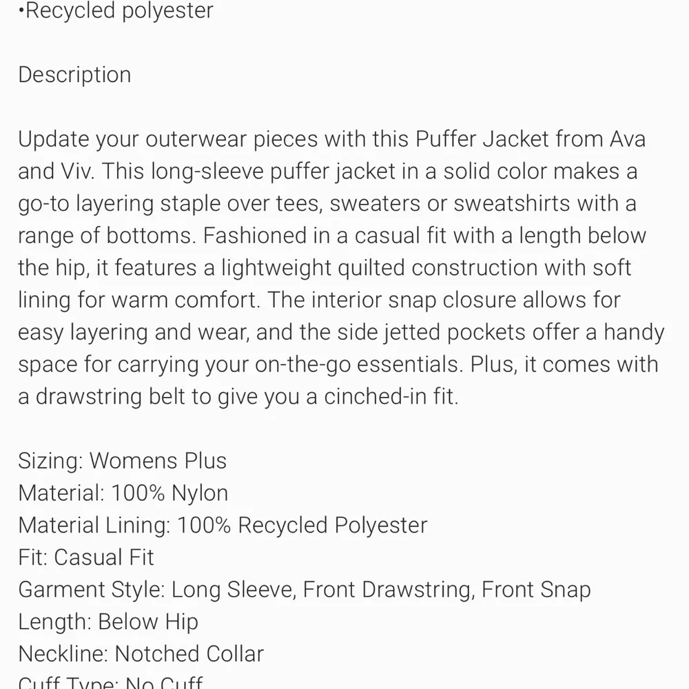 Women's Plus Size Puffer Jacket - Ava & Viv Berry Red - Picture 6 of 8